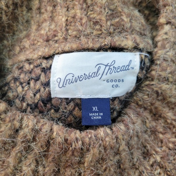 Universal Thread Brown and Black Leopard Print Sweater - Picture 3 of 5